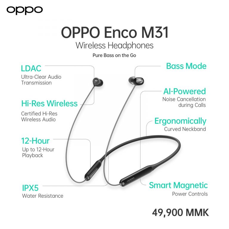 OPPO introduced its highperformance Enco Headphones in Myanmar Market