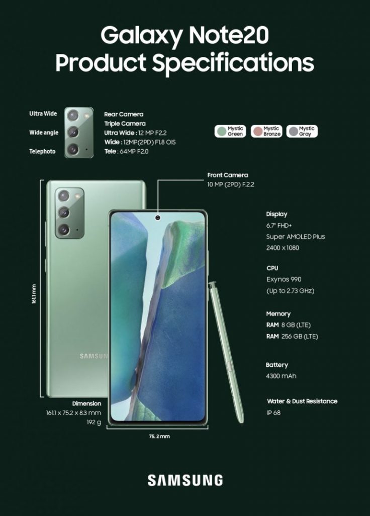 note 20 full specification