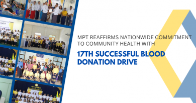 MPT က (၁၇) ကြိမ်မြောက် စုပေါင်းသွေးလှူဒါန်းပွဲကို အောင်မြင်စွာ ကျင်းပခဲ့ပြီး နိုင်ငံတစ်ဝန်းရှိ အများပြည်သူတို့၏ ကျန်းမာရေးကို အလေးထားသည့် ကတိကဝတ်ကိုဆက်လက်ဖော်ဆောင် MPT က (၁၇) ကြိမ်မြောက် စုပေါင်းသွေးလှူဒါန်းပွဲကို အောင်မြင်စွာ ကျင်းပခဲ့ပြီး နိုင်ငံတစ်ဝန်းရှိ အများပြည်သူတို့၏ ကျန်းမာရေးကို အလေးထားသည့် ကတိကဝတ်ကိုဆက်လက်ဖော်ဆောင်